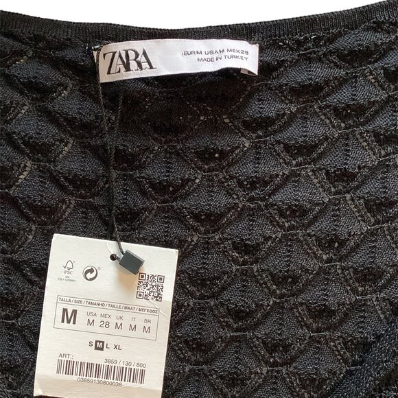Zara Black Top Size M - Picture 5 of 7